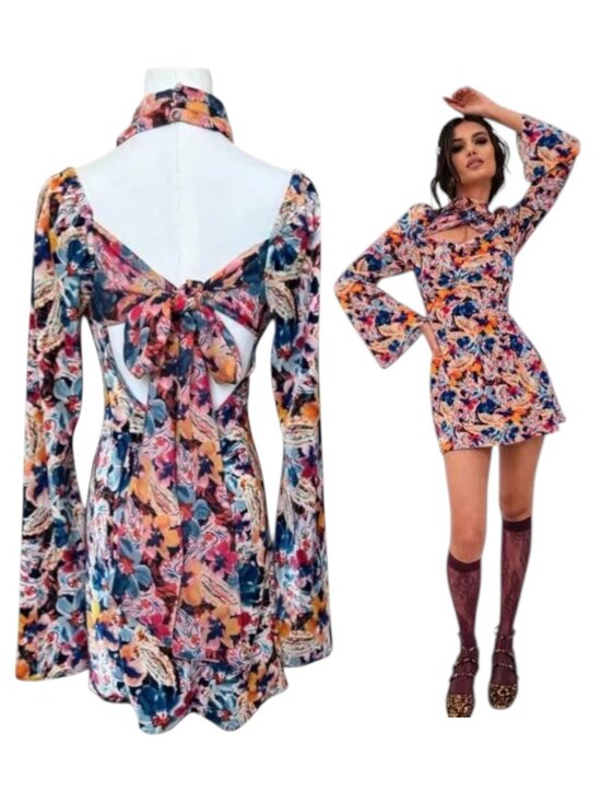 For Love And Lemons Dresses & Skirts - For Love & Lemons Blake Mini Dress Floral Cutout M